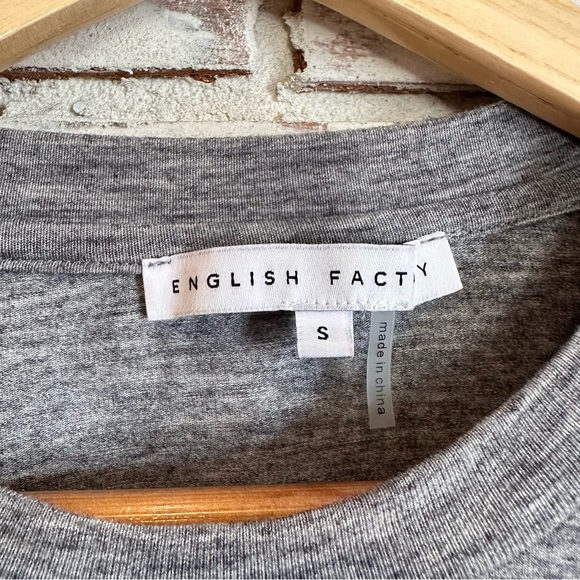 English Factory heather gray puff long sleeve top size small - Picture 3 of 3